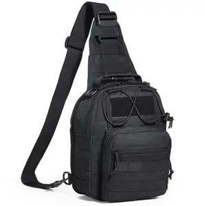 VEVOR Sling Bag, TikTokShopBlackFriday, 10L  Rover Shoulder Sling Backpack with Molle Design and Multi-pocket,  600D Shoulder Bag Ideal for Caping, Hiking and Every Day Carry, Black