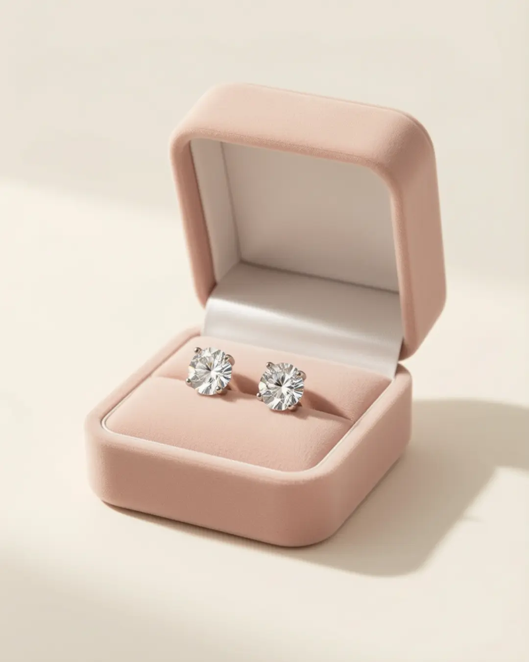 Women's Sterling Silver Hypoallergenic Moissanite Stud Earrings - 1.6 CT VVS D-Color Round Cut, Casual Anniversary Jewelry