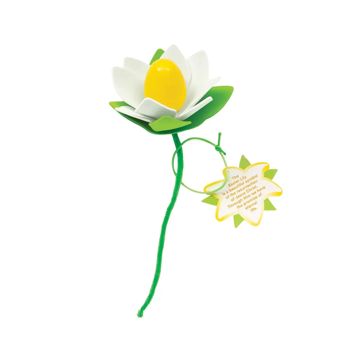 Faith-Based Easter Lily Flower Foam Craft Kit, Pre-Packaged 12-Make Set with Satin & Cardstock Card, DIY Woodwork Gift for Toys & Hobbies Enthusiasts