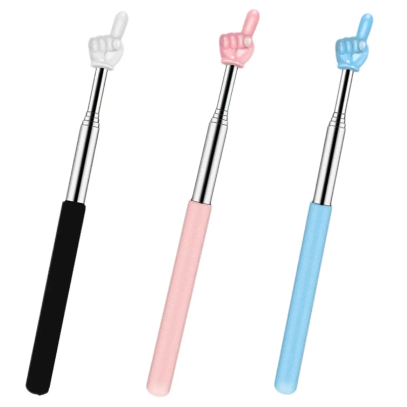 Retractable Teacher Pointer Stick, Fun Finger-Shaped Design, Multi-Purpose Extendable Reading Rod, Ideal for School, Classroom, Office