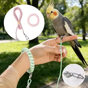 Ultra-Light Bird Training Leash, Parrot Elastic Release Rope, Phoenix Tiger Peacock Foot Ring, Safe Flight Training for Outdoor and Indoor Use