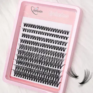 200PCS Individual Lash Clusters 8-16mm D Curl Mixed Tray Volume Lashes Natural Look DIY Eyelash Extensions Fluffy Eyelash Clusters Reusable Volumized False Eyelashes