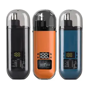 portable nose Nose Hair Trimmer for Men Women, Rechargeable Trimmer, Painless Eyebrow Facial Hair Shaver, LED Display Nose Clipper, Waterproof Dual Edge Blades Clipper for Easy Cleaning