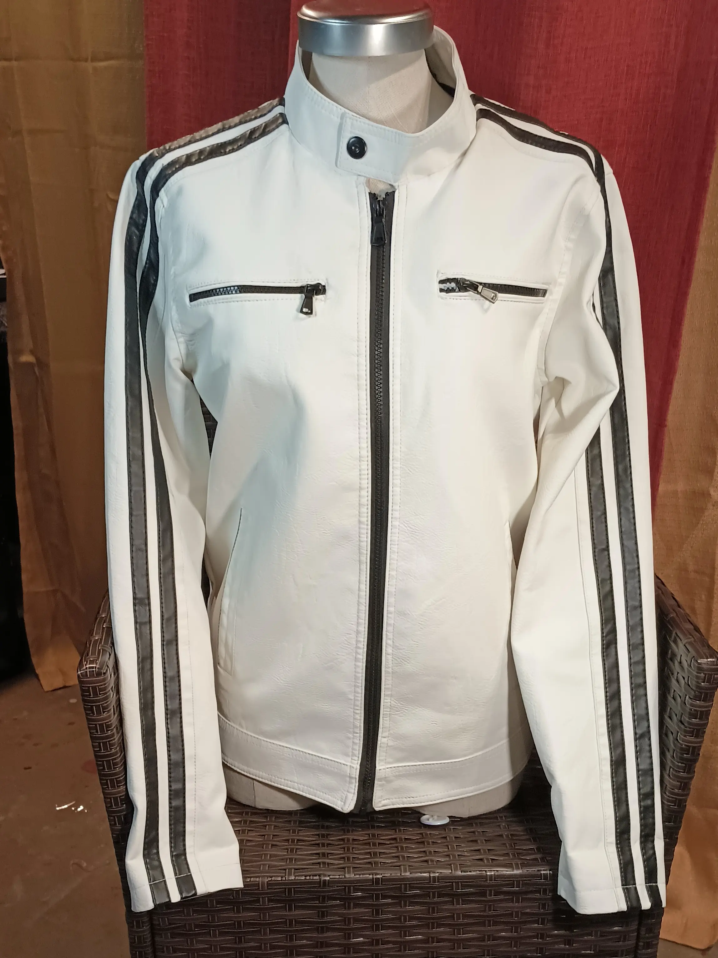 Hard Edge - White Unisex Bike Jacket Hard Edge - White Unisex Bike Jacket