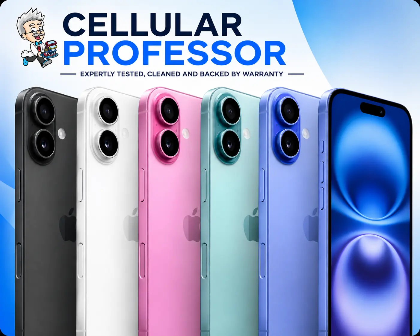 Refurbished Apple iPhone 16 Plus (Unlocked) Black Teal Pink White Blue 128GB 256GB 512GB - Good [90%+ Battery Health]
