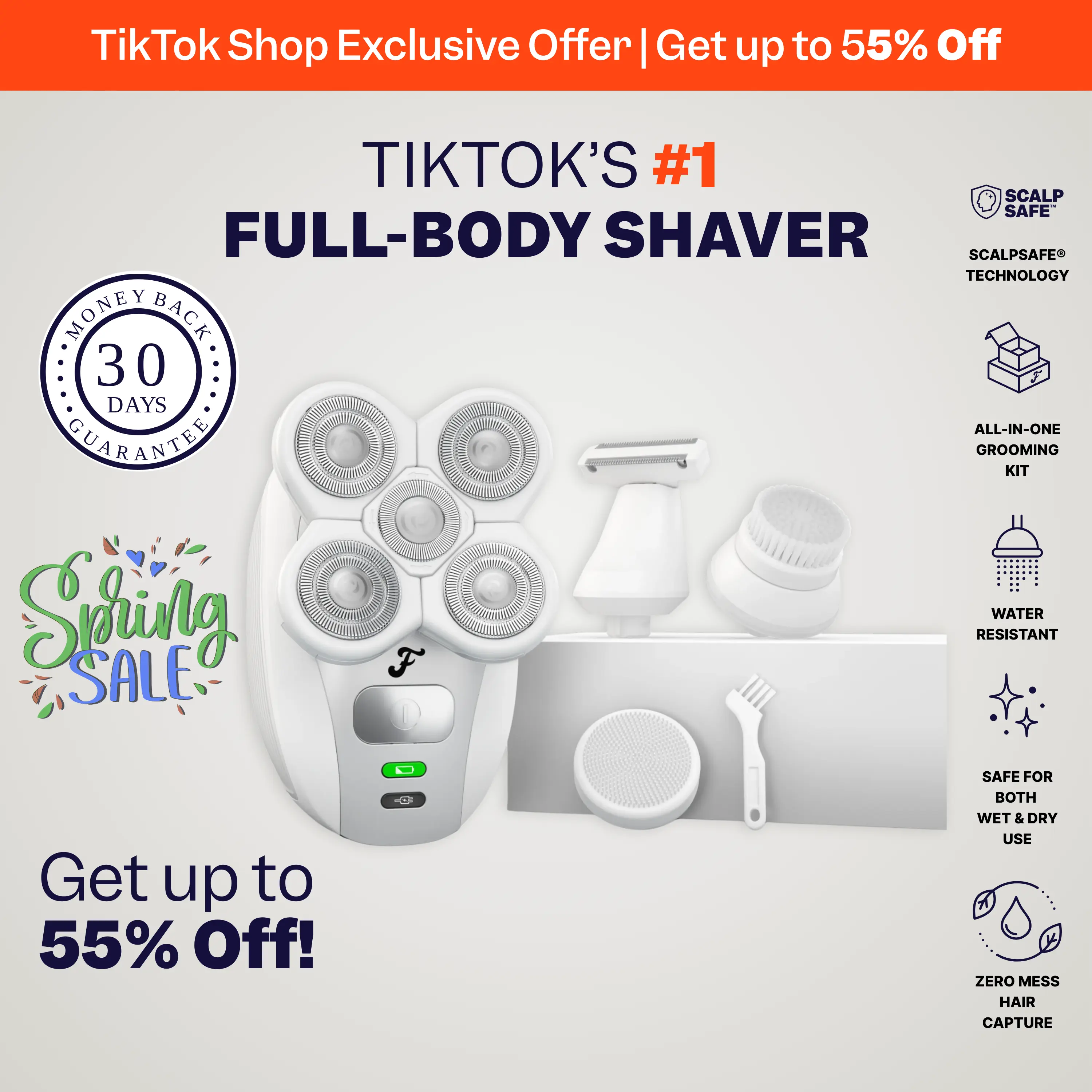 Freebird FlexSeries Electric Body Shaver for Women – Cordless, Waterproof, Skin-Safe for Legs,  Arms, Face and Bikini Line