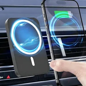JOYTUTUS 15W Magnetic Car Wireless Charger MagSafe Fast Charging for Apple Series Phones with 16 N52 Neodymium Magnets Secure Mounting Clip & Enhanced Magnetic Shielding