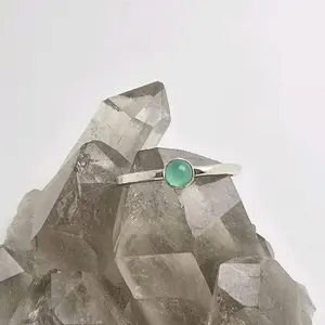 Jen's Jewels Chrysoprase Stacker Ring, Stacking Ring, Silver Stackable Ring
