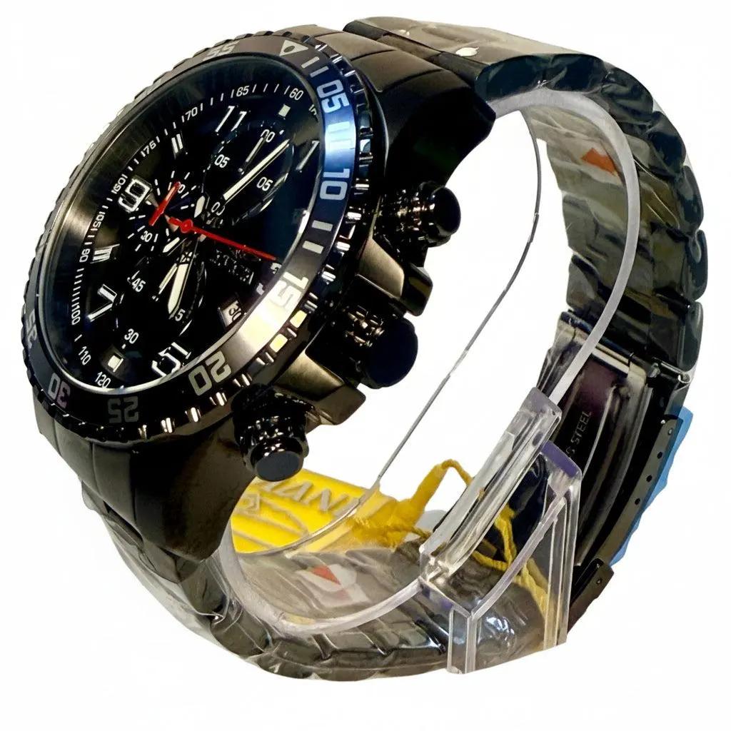 Men's 69808 Mach Gala Specialty Quartz Male Watch - 48mm Gunmetal Tone Chronograph, Black Dial, 50M Water Resistant, Stainless Steel (SS) Band, Suitable for Casual Wear