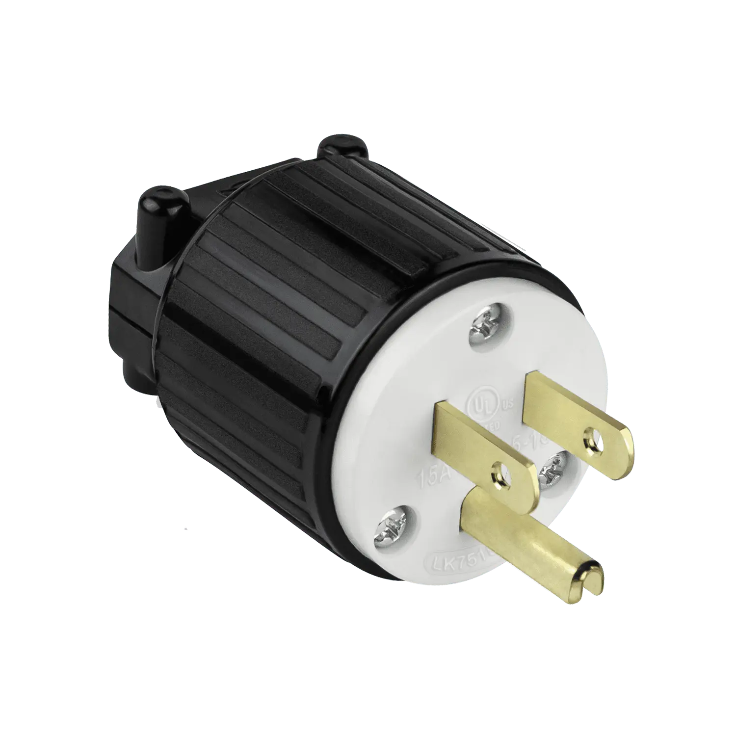 Enerlites 2-Pole 3-Wire Straight Blade NEMA 5-15P US Plug - 15A Electrical Plug with Clearly Marked Rating, Approval Listings, Non-Locking Design for Home Improvement Electrical Equipment, Nema Configuration