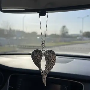 Angel Wings Car Hanging Ornament, Rearview Mirror Decoration, Car Interior Decor, Car Interior Accessory, Car Interior Ornaments, Bag Charm, Perfect Gift for Christians, Holiday Gifts, Car Accessories