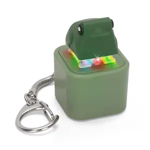 Croaking Frog Keyboard Fidget Toys for Adults Clicker Keychain with Sound LED Light and Charging Port for Autism Stress Relief Anxiety (Frog, 1)