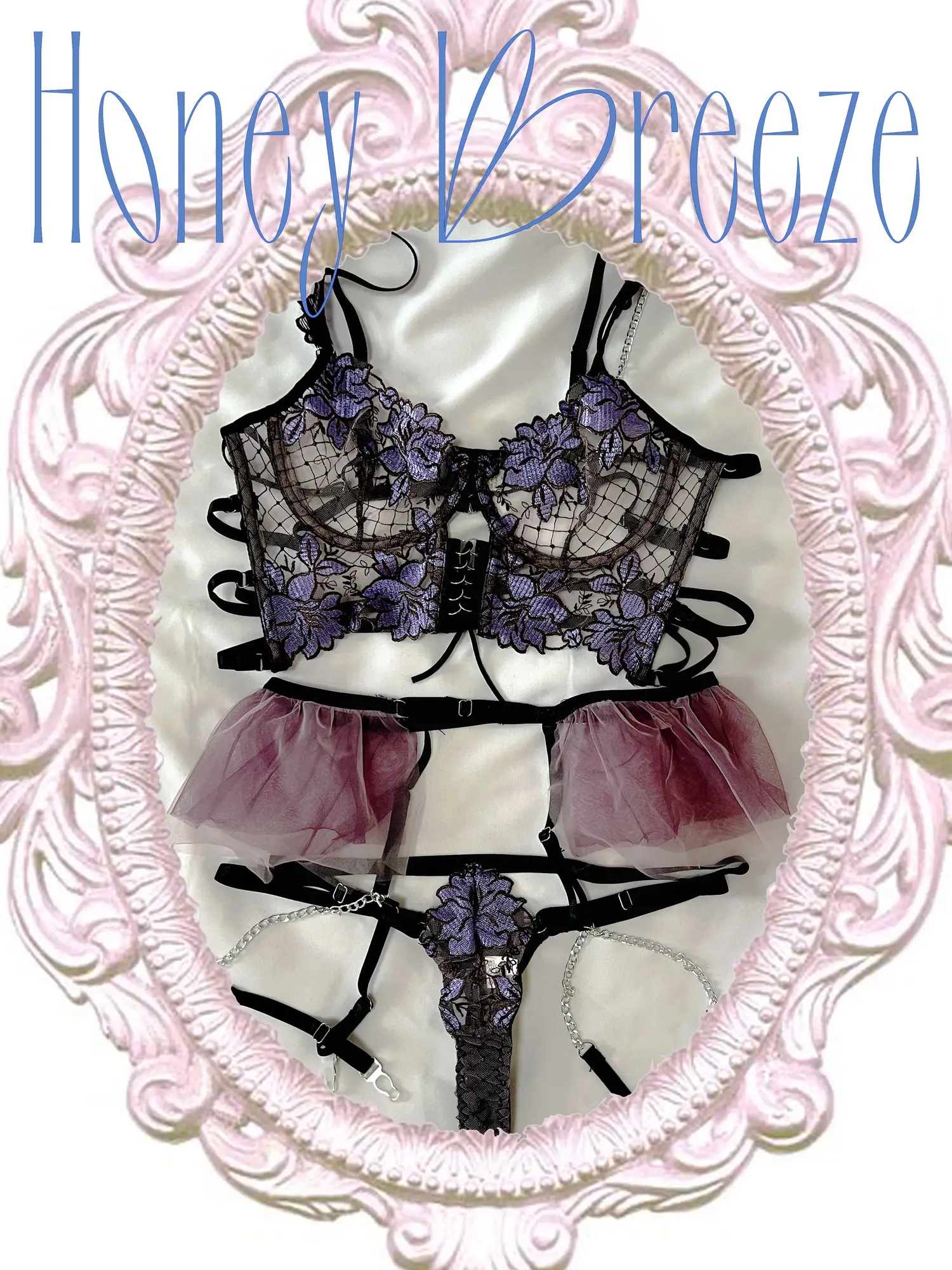 Gentle Kiss - Romance 5 piece lingerie set - Honey Breeze Lingerie