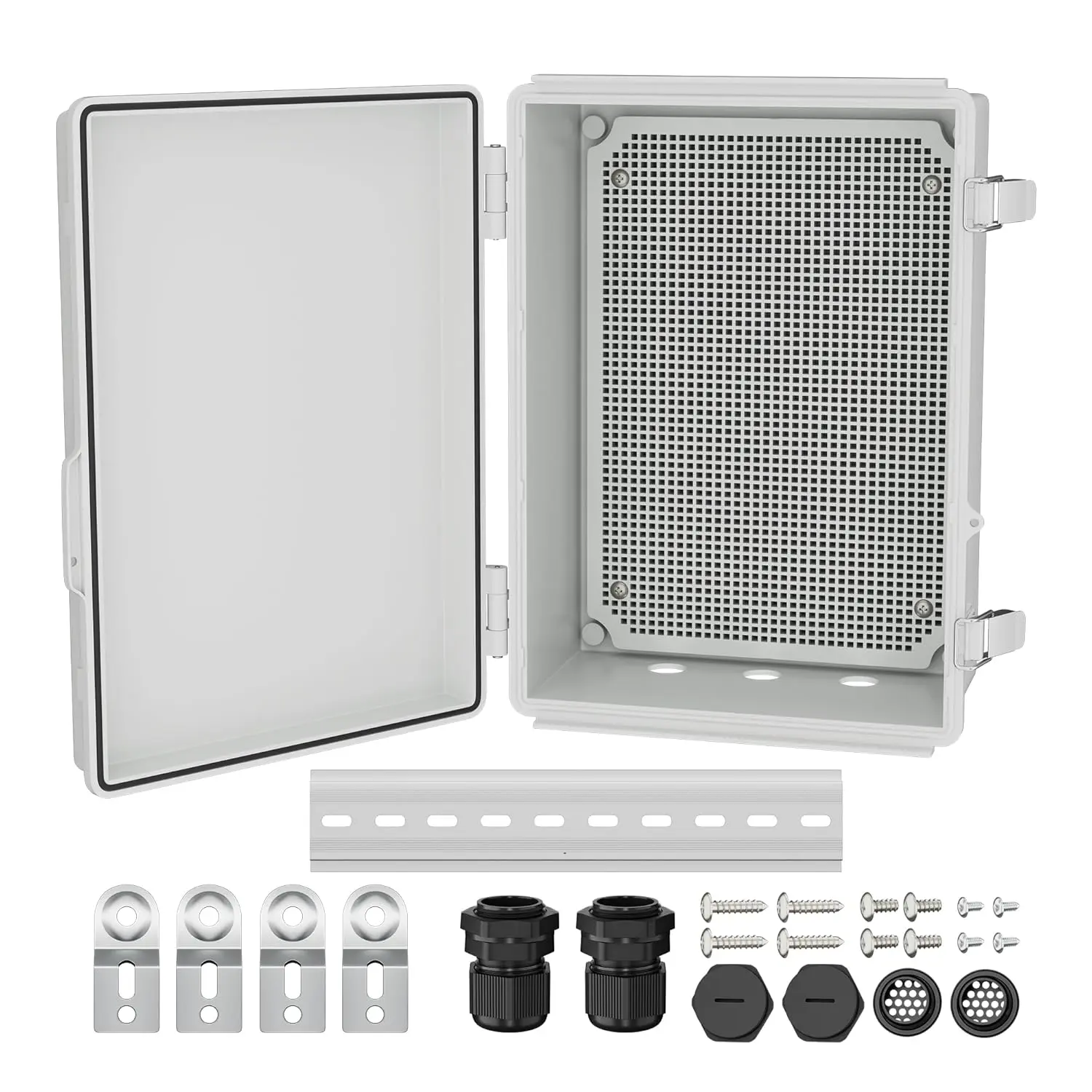 14X10X6"  Junction Box Plastic Outdoor Weatherproof Box Nema 4 Enclosure Outdoor Electrical Control Box Weather Proof for WiFi Router Timer Marine