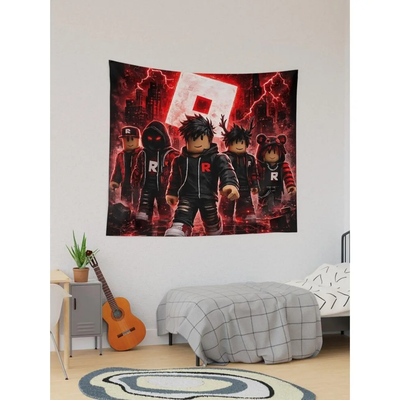 Roblox Red Squad – Epic Gaming Avatar Poster Tapestry Wall Tapestry, Fabric Wall Hanging for Bedroom, Dorm Room, Living Room and Apartment Decor, Lightweight Indoor Wall Art