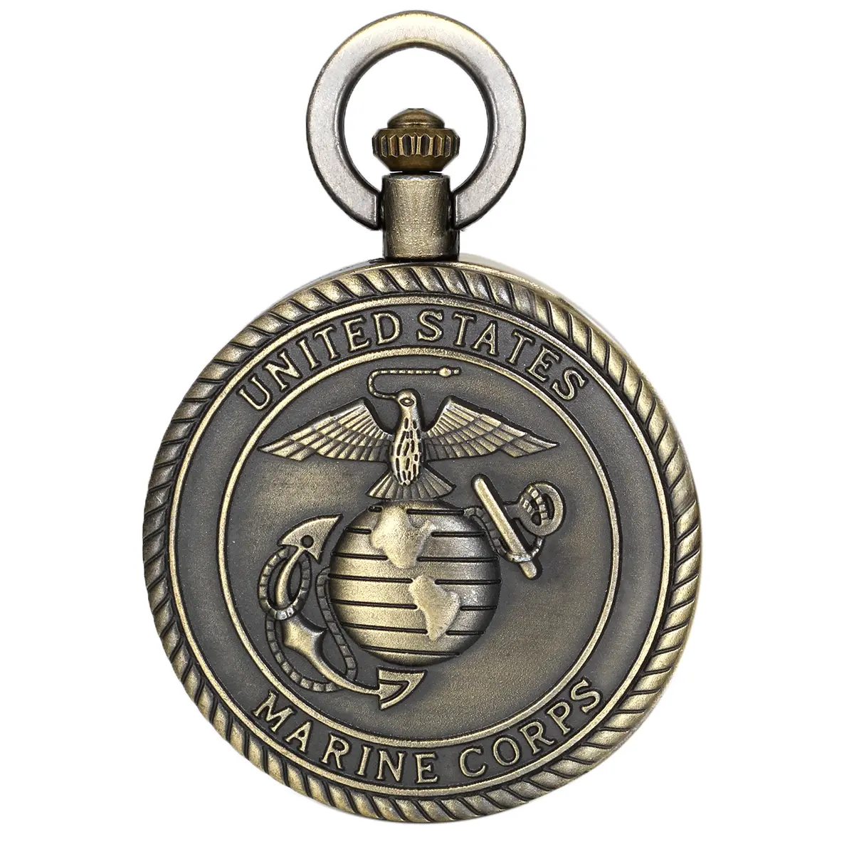 OIDEA Men's Authentic Quartz Pocket Watch - Accurate Timekeeping, Distinctive Emblem-Focused Design, Marine Corps/Navy-Air Force-FBI Themes, Ideal Veteran Gift, Fashion Accessory, Authenticity, Distinctive Design, Ideal For Veterans, Quartz Movement, Men'