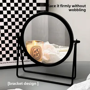 Makeup Mirror for Dorm Room Students Desktop Rotating Vanity Mirror  for Bedroom Vanity with Modern Minimalist Design