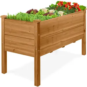 Best Choice Products 48 x 24" x 30" Raised Garden Bed, Extra Deep 16" Depth, Elevated Wood Planter Stand"