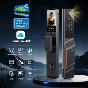 Smart Face ID Deadbolt with Video Intercom, Heavy Duty 6068 Mortise Biometric Fingerprint Lock, Works with Wishome App