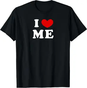 I Love Me, I Heart Me T-Shirt Pure Cotton Graphic Tees Menswear Top: Gifts for Men & Women