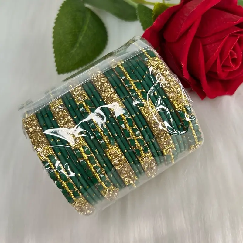 Desi Beautiful Bangle Set with Kada - Stylish Design, Complete Accessory Set for Versatile Wear