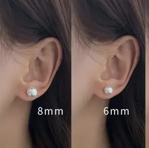 s925 Silver needle pearl ear studs are high-end, stylish and trendy earrings for women. They are fashionable, niche, simple and versatile accessories
