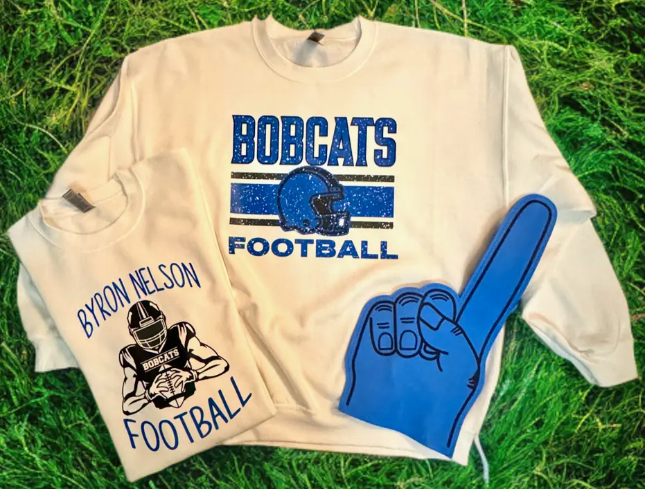 Bobcats Football Graphic Hoodie, Unisex Casual Game Day Pullover, Soft Pill-Resistant Air Jet Cotton Blend Fabric with Ribbed Cuffs, Matching, Long Sleeve, Pullover Hoodie, Team Spirit, Unisex Cut, Multi-Size, Chilly Wear