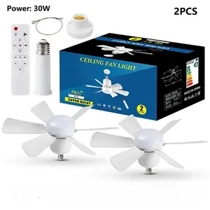 30W Ceiling Fan Light, LED Fan Light with Remote Control, DC Motor Fan Light, Suitable for Bedroom, Garage, Small Room, Kitchen, Toilet