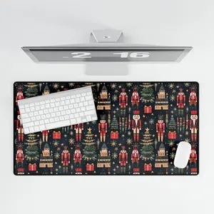 Vintage Christmas Nutcracker Desk Mat Santa Desk Mat Cute mouse pad Gift Dorm Cute Gift for Her Christmas Desk Mat Christmas Gifts