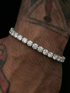 Men's Diamond Tennis Bracelet Hip Hop Rhinestone Bracelet, Sparkling Zirconia Unisex Jewelry, Micro Pave Design, All-Season Accessory