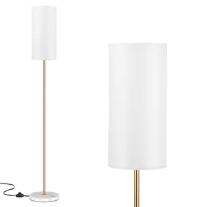 Living Room Modern Pole Lamps for Bedrooms Tall, Gold, Marble Base, 65'' Tall Lamp for Office, Kids Room, Reading, Minimalist Floor Lamp