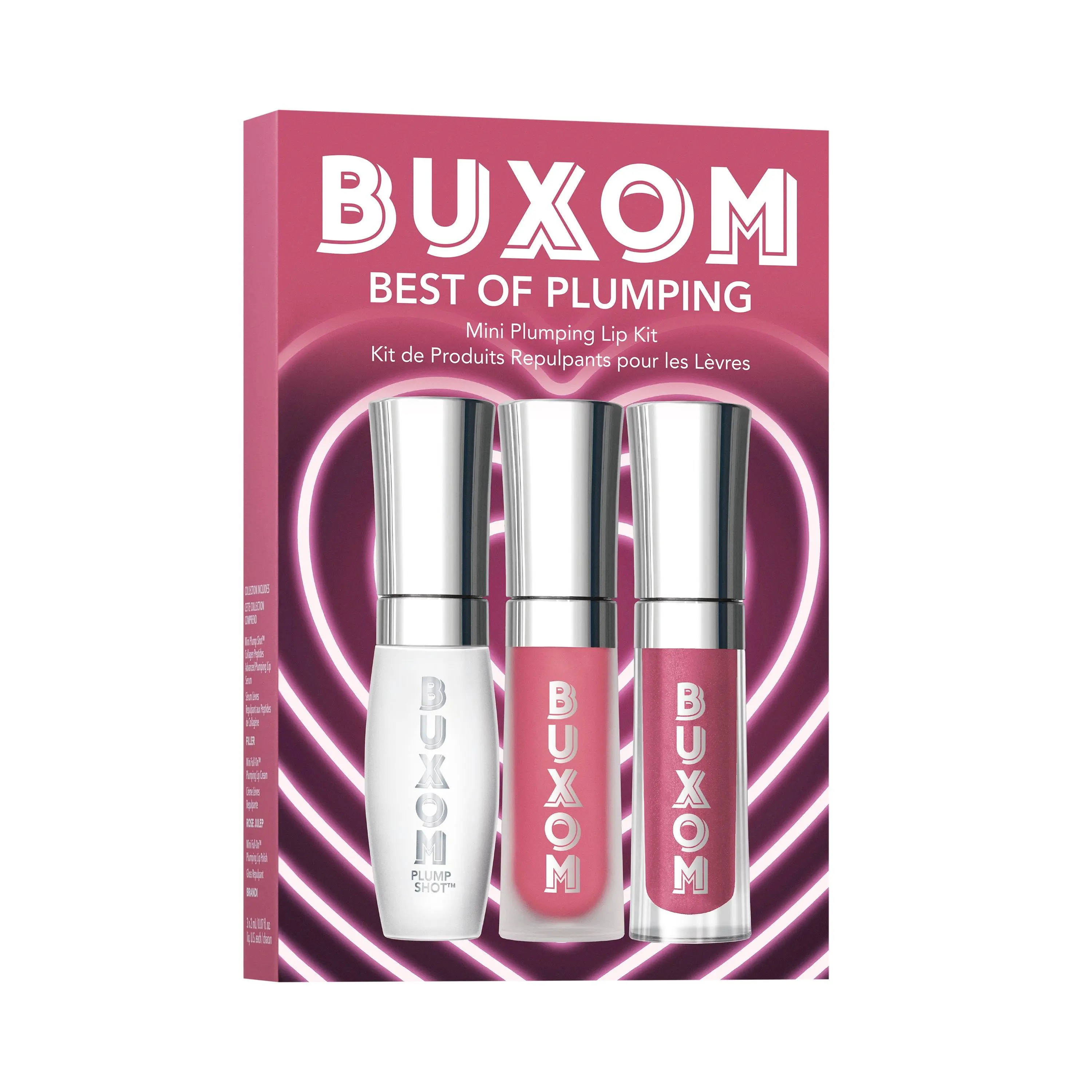 BUXOM Best Of Plumping Lip Gloss Kit - Moisturizing Lip Gloss for Smooth Application - Includes 3 Mini Lip Gloss