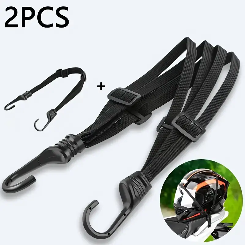 2-Pack Industrial Strong Bungee Cords with Elastic Bands, Durable Rubber Construction, Heavy-Duty Carbon Steel Hook Anchors, Essential for Outdoor Travel, Luggage Fixing & Bicycle Gear Storage