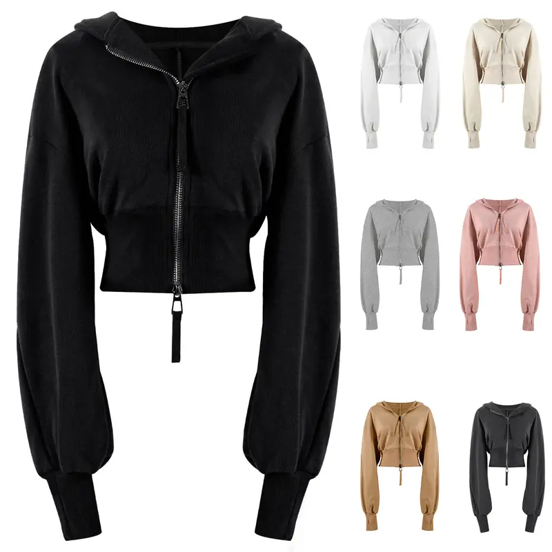 crop zip up hoodie - TikTok Shop