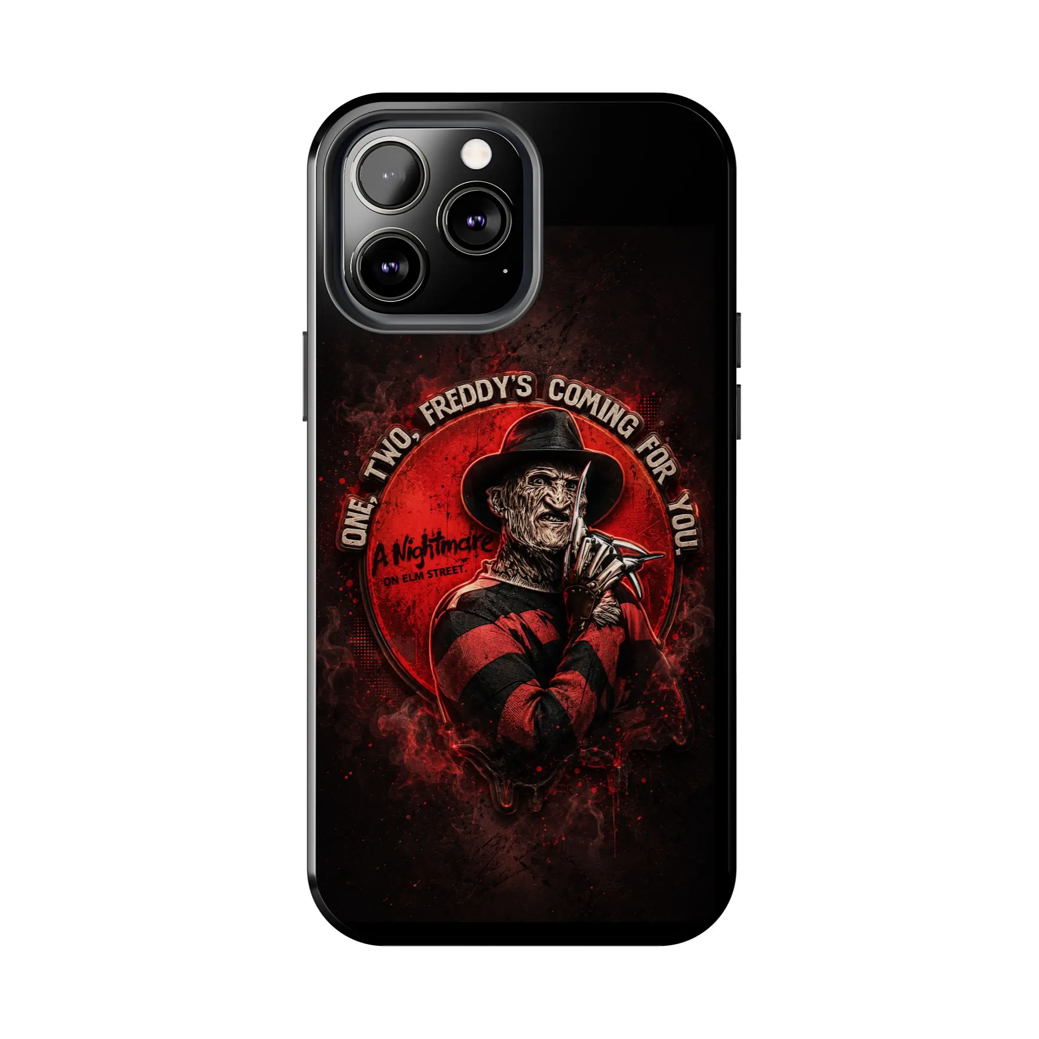 Freddy Krueges Coming for You Phone Case, A Nightmare on Elm Street Horror Movie Case, Red Black Slasher Tough Protective Phone Cover