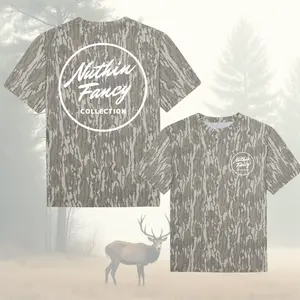 Nuthin Fancy Bottomland Washed Out Mossy Oak Camo Cotton T Shirt, Men’s Camo Hunting Tee, Lightweight Outdoor Shirt | Deer Forest Graphic T-Shirt for Men, Gift for Fan, Father's Day, Mother's Day
