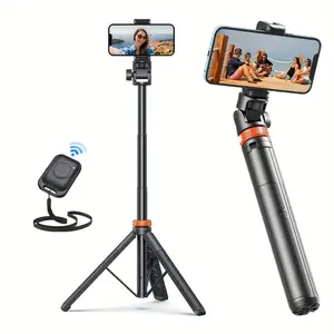 62 Inch Phone Tripod, Tripod for iPhone/ Android & Selfie Stick Tripod with Wireless Remote, Retractable Tripod Stand & Travel Tripod, Solidest Cell Phone Tripod Compatible with iPhone 15/14/13