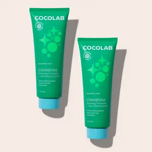 COCOLAB Cocoshine Duo Toothpaste 2-Pack 4oz Each with 3% Active nHA for Sensitive Teeth Gentle Mint Flavor Vegan Cruelty-Free