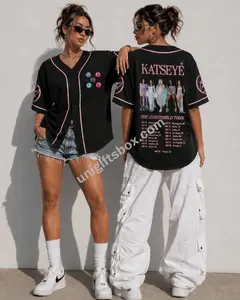 KATSEYE The Wildworld Tour Baseball Jersey | Kpop Concert Jersey Shirt | Fan Inspired Button Up Tee | Oversized Tour Merch Outfit