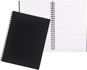 2 Pack College Ruled Notebook, Soft Black Cover Spiral Notebook, Memo Notepad Sketchbook, Students Office Business Diary Spiral Book Journal,100 Pages, 50 Sheets, 7.5x 5.1 Inches