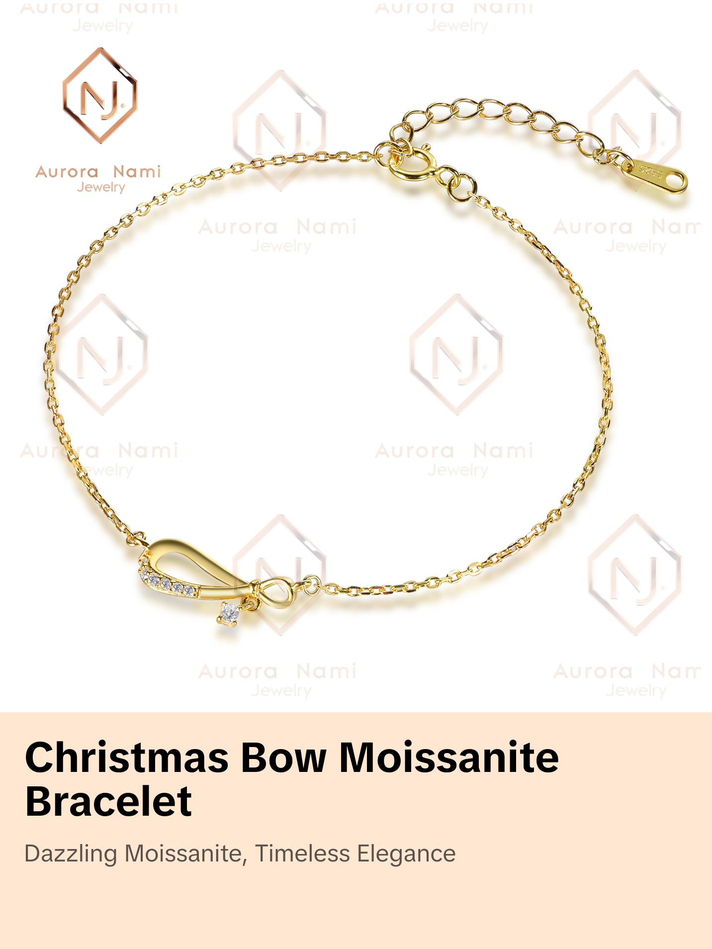 Christmas Bow Bracelet with Diamond