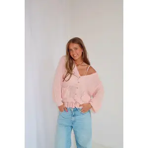 Porch Flowers Cardigan- Pink