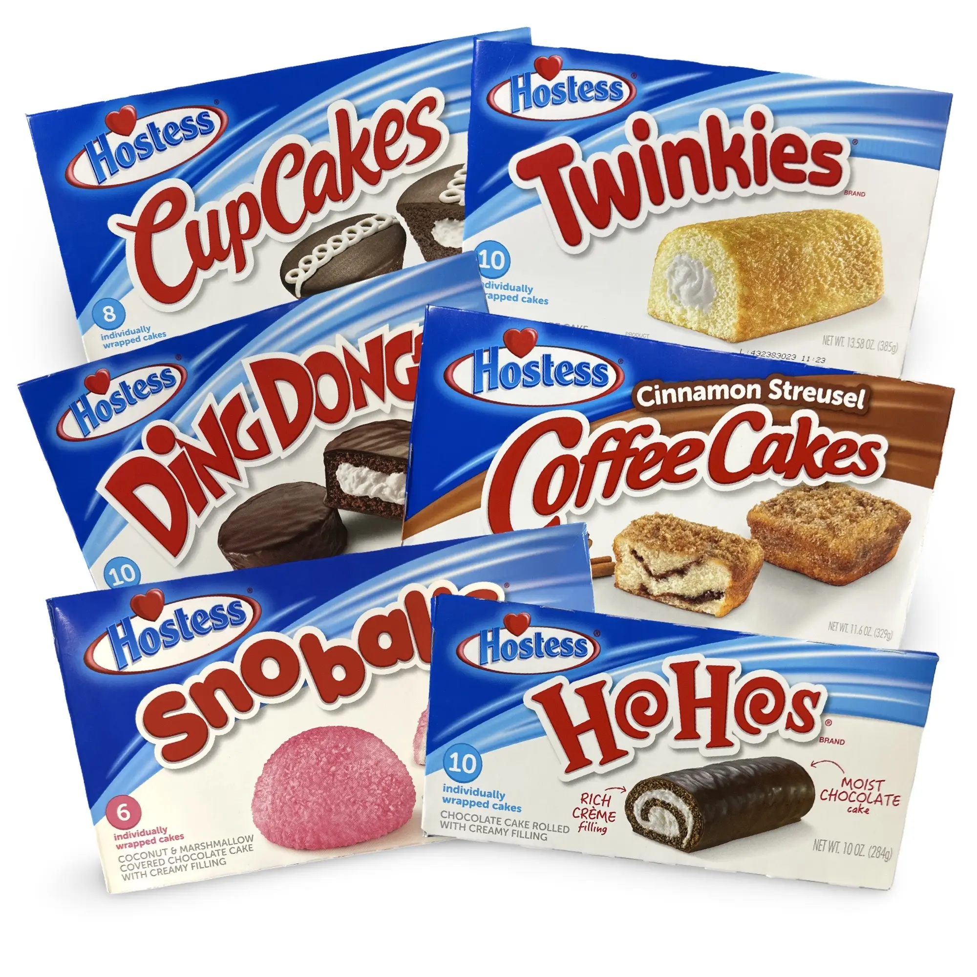 Hostess Snack Cake Lovers Classics Variety | 52 Cakes Total | Cupcakes, Ding Dongs, Twinkies, Coffee cakes, Hohos & Snoballs
