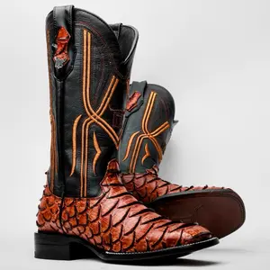 Cognac Jumbo Leather Boots - Square Toe