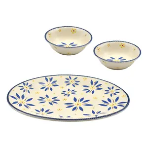 Temp-tations Old World 16" Oval Platter w/ 2 Shallow Bowls