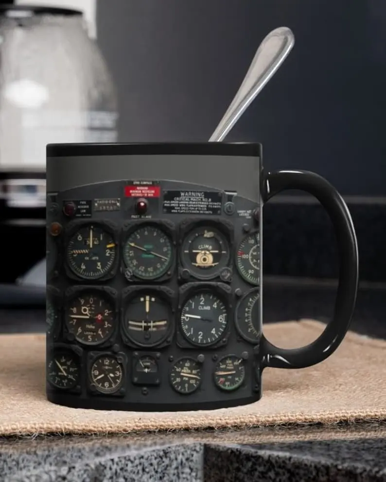 [Sale Up To 50%] Pilot Gift, Coffee Mug Pilot, Pilot Indicator, Pilot Retirement Gift, Airline Mechanic Gift, Aviation Coffee Mug, Aviator Gift, Gift For Him, Ceramic Mug, 11oz & 15oz