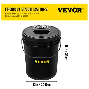VEVOR DWC Hydroponic System, 5 Gallon 5 Buckets, Deep Water Culture Growing Bucket, Hydroponics Grow Kit with Pump, Air Stone and Connected Reservoir, for Indoor/Outdoor Leafy Vegetables