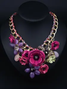 Fashion Flower Design Pendant Necklace for Women for Gift, Clavicle Matching Necklace, Fashion All-match Accessory, Elegant Beaded Necklace, Boho Style Necklace
