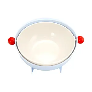 KAWASIMAYA Double Layer Rotating Vegetable Basin with Strainer - Kitchen Fruit Washing Basket, Blue