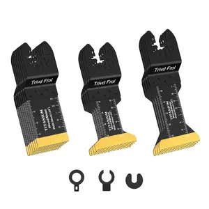 15 PCS Titanium Oscillating Saw Blades Metal Cutting, Universal Multitool Blades for Soft Metal Nails Hard Material and Wood Plastic, Multi Tool Blades Kits Fit Dewalt Bosch Milwaukee RyobiQuesear